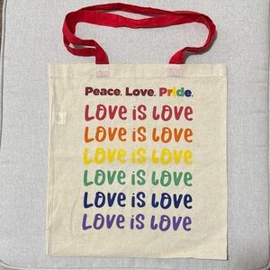 NWOT Cloth Shoppers Tote Bag-“Love is Love” Single Sided Front Logo